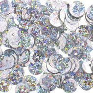 Sequins Round 10mm Aprx 450pcs Hologram Silver