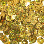 Sequins Round 10mm Aprx 450pcs Hologram Gold