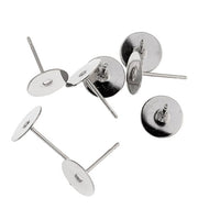 Ear post Flat 10 pcs Nickel color 8mm
