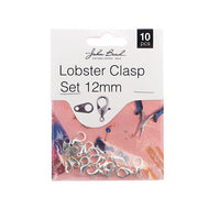 Lobster Clasp Set Silver 12mm   10pcs- 000