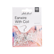 Earwire with Coil 60 pcs Silver - 007