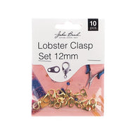 Lobster Clasp Set Gold 12mm   10pcs