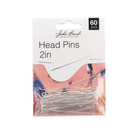 Head Pins 2in Silver 2in 60pcs - 019*