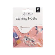 Earring posts 12 pcs Silver - 020