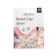 Bead Cap 8mm Silver  48pcs