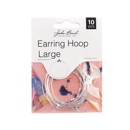 Earring Hoop Large Silver 10 pcs - 031