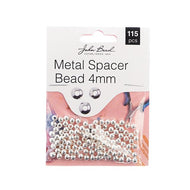 Metal Spacer Bead Silver 4mm 115pcs  - 032