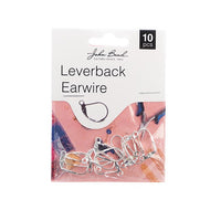 Leverback Earwire Silver  10 pcs 19mm - 044