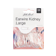 Earwire Kidney Silver 34 pcs  Large - 048