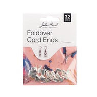 Foldover Cord End Silver 4.5 x 10mm  32pcs - 086*