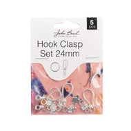 Hook Clasp Set Silver 24mm 5 sets- 093*