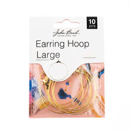 Earring Hoop Large Gold 10 pcs - 150