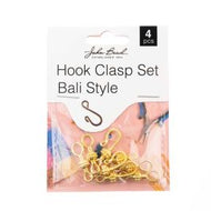 Hook Clasp Set Bali Style Gold 4 sets- 155*