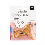 Crimp cover Bead 3mm  Gold  144pcs - 157