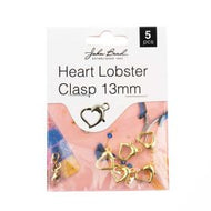 Heart Lobster Clasp Gold 13mm 5 sets  - 167*