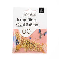 Jump Ring Oval 6x5 mm Gold 98 pcs - 168
