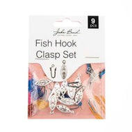 Fish Hook Clasp Set Silver 9pcs- 170*