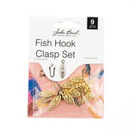 Fish Hook Clasp Set Gold 9pcs- 171*