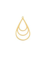 Beadwork Finding Multi Drop 21 x36 mm Gold Pendant  4 pcs - 44