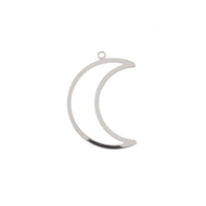Beadwork Finding Moon Silver 17 x26mm Silver Pendant  4 pcs -38