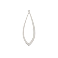 Beadwork Finding Drop 13 x37 mm Silver Pendant  6 pcs - 39