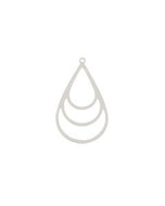 Beadwork Finding Multi Teardrop 21x36mm Silver Pendant  4 pcs -44