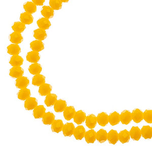 3x4 mm Opaque Yellow Rondelle (21)