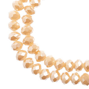 4x6mm Opaque Light Champagne Luster Rondelle