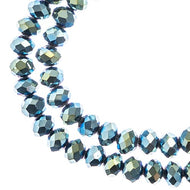 4x6mm Opaque Green Iris Rondelle (34)