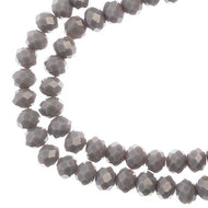 4x6mm Opaque Grey Rondelle