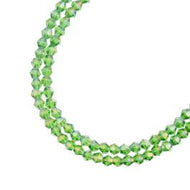Crystal Lane 4mm Bicone 2-Strand 7in – Transparent Green AB