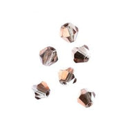 Crystal Lane 4mm Bicone 2-Strand 7in – Transparent Crystal with Half Copper Iris
