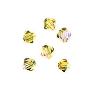 Crystal Lane 4mm Bicone 2-Strand 7in – Transparent Light Amber with Purple Luster