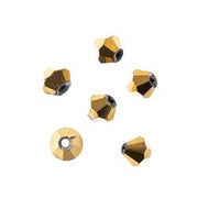 Crystal Lane 4mm Bicone 2-Strand 7in – Opaque Gold Iris