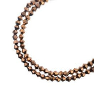 Crystal Lane 4mm Bicone 2-Strand 7in – Opaque Copper Iris