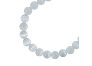Crystal Lane DIY Cat Eye Round Beads 7in Strand 8mm 22pcs White