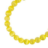 Crystal Lane DIY Cat Eye Round Beads 7in Strand 8mm 22pcs Yellow