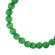 Crystal Lane DIY Cat Eye Round Beads 7in Strand 8mm 22pcs Green