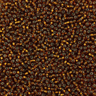 Size 10 Seed Beads - Silverlined Dark Brown (BR24)