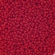 Size 10 Seed Beads - Opaque Medium Red