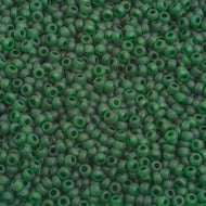 Size 10 Seed Beads - Transparent Matte Green  (G12)