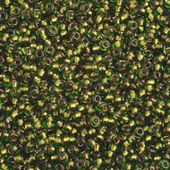 Size 10 Seed Beads - Green Copperline  (G23)