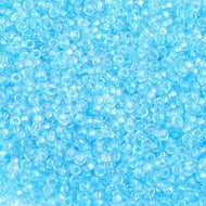 Size 10 Seed Beads - Transparent Aqua Rainbow AB (B46)