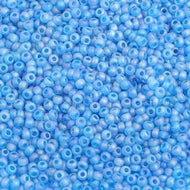 Size 10 Seed Beads - Transparent Matte Aqua AB (B09)