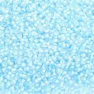 Size 10 Seed Beads - Colorlined Baby Blue  (B38)