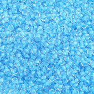 Size 10 Seed Beads - Colorlined Blue Turquoise  (B37)