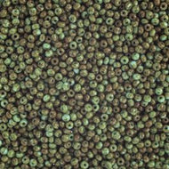 Size 11 Seed Beads - Opaque Travertine on Turquoise (G13) - 25g Bag