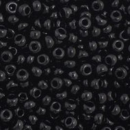 Size 11 Seed Beads - Opaque Black (BK04) - 25g Bag