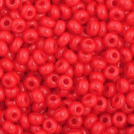 Size 11 Seed Beads - Opaque Medium Red (R04) - 25g Bag