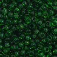 Size 11 Seed Beads - Transparent Medium Green (G48) - 25g Bag